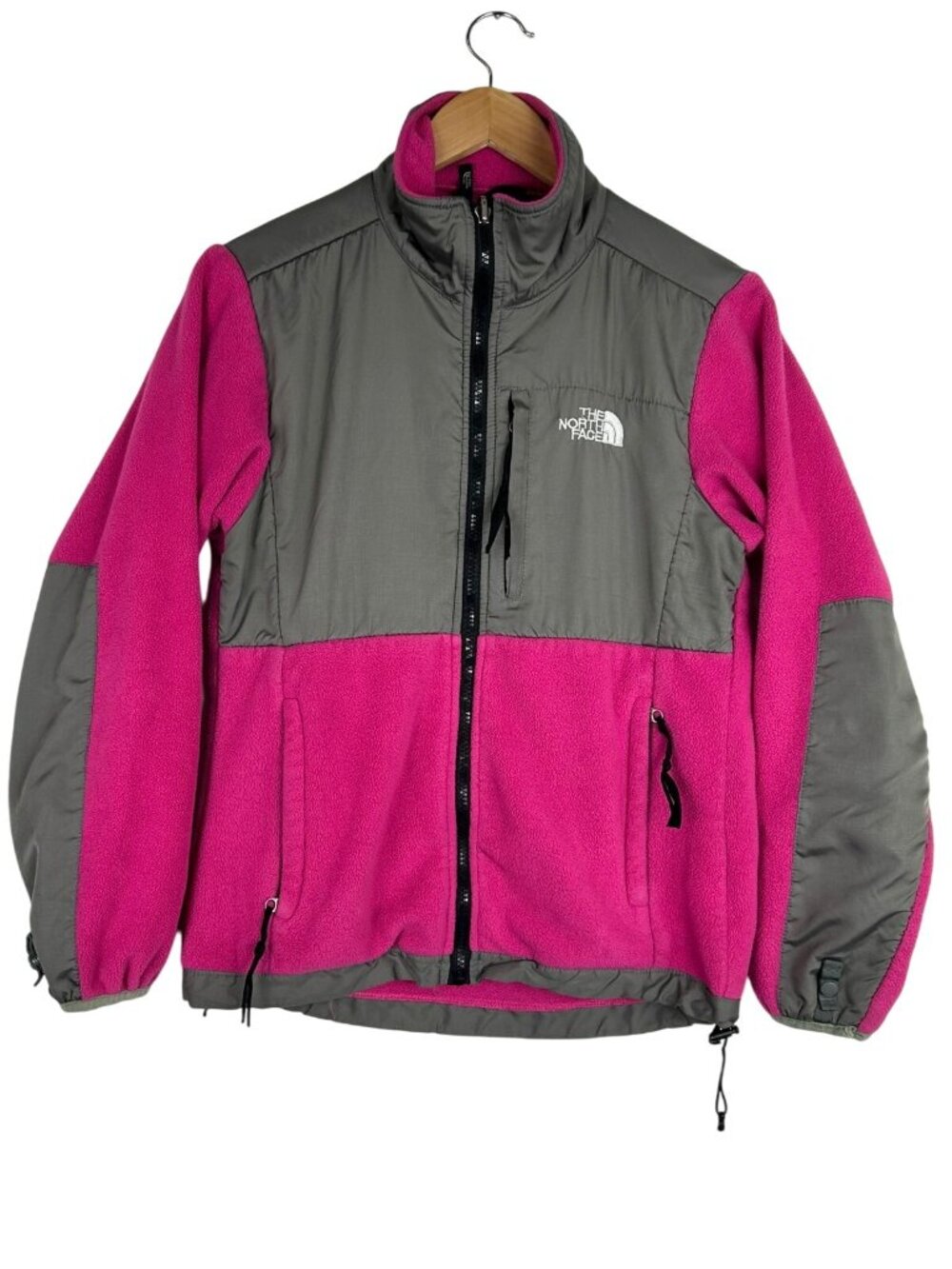 VTG The North Face Denali Fleece Jacket Polartec Women Small Pink/Gray Full Zip